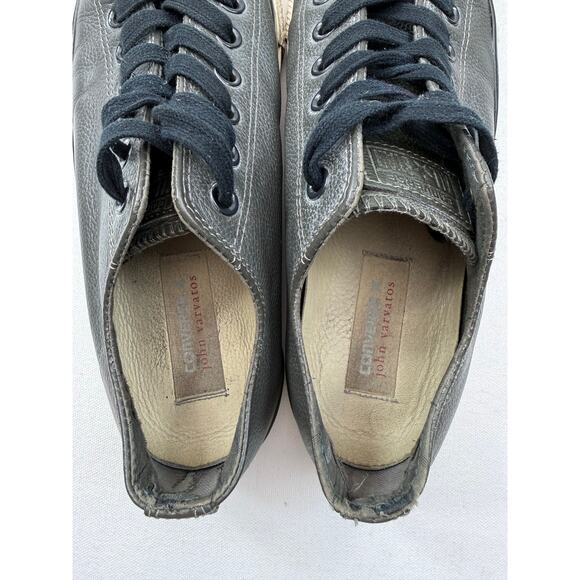 Converse x John Varvatos Gray Leather Low Top Sneakers Unisex M 8.5 Wm 10.5 main image 4